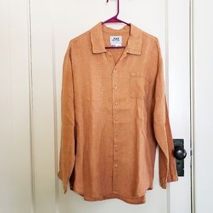 W's s FLAX button down top in Autumn Pumpkin